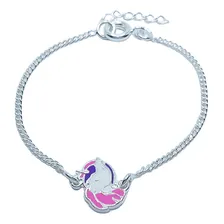 Pulseira Infantil Em Prata 925 Comprimento 14 Cm Cor Unicornio Foto mini 1