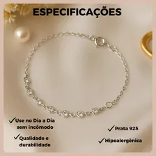 Pulseira Infantil Feminina Prata 925 Menina Ponto De Luz Minimalista Presente Foto mini 4