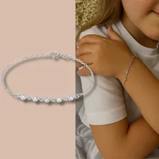 Pulseira Infantil Feminina Prata 925 Menina Ponto De Luz Minimalista Presente Foto mini 2