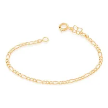 Pulseira Infantil Folheada Ouro Fio Alternado 3x1 Rommanel Comprimento 14 Cm Cor Dourado Diâmetro 14 Cm Foto  mini 1