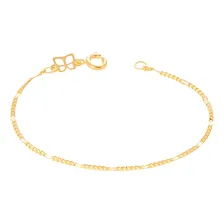 Pulseira Infantil Folheada Ouro Fio Alternado 3x1 Rommanel Comprimento 14 Cm Cor Dourado Diâmetro 14 Cm Foto mini  2