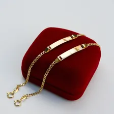 Pulseira Infantil Recém Nascido Banho Ouro 18k Gravação Foto mini  2