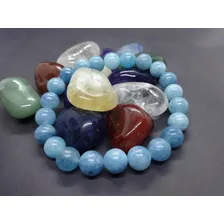 Pulseira Jade Água Marinha - Pedra Da Leveza E Calmaria Comprimento 19 Cm Diâmetro 6 Cm Foto mini 3