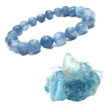 Pulseira Jade Água Marinha - Pedra Da Leveza E Calmaria Comprimento 19 Cm Diâmetro 6 Cm Foto mini 1