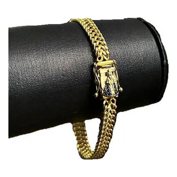 Pulseira Lacraia 8mm Fecho Especial - Banhado A Ouro 18k Foto 1