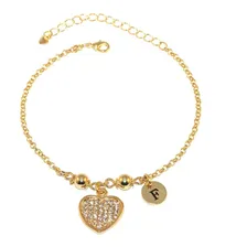 Pulseira Lembrancinha Madrinhas Pingente Coração Folheada Comprimento 18 Cm Diâmetro 18 Foto  mini 1
