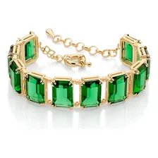 Pulseira Luxo Festa Romanel 552184 Pedras Verde Com Foto mini 4