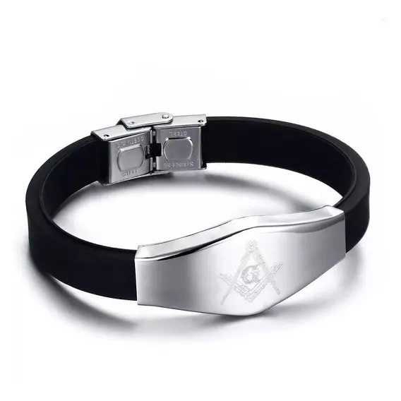 Pulseira Maçonaria Maçom Aço 316l Titânio Maçônico Foto 1