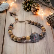 Pulseira Madeira Imbuia São Miguel Arcanjo Regulável Foto mini 4
