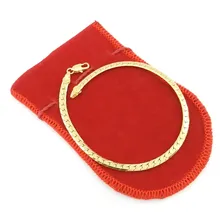 Pulseira Masculina 19cm 4mm Largura Folheado Ouro Pl491 Comprimento 19 Cm Cor Dourado Foto mini  2