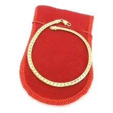 Pulseira Masculina 19cm 4mm Largura Folheado Ouro Pl491 Comprimento 19 Cm Cor Dourado Foto  mini 1