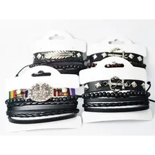 Pulseira Masculina 20 Kits 60 Pulseiras Atacado + Brinde Comprimento 18 Cm Diâmetro 2 Cm Foto mini 1