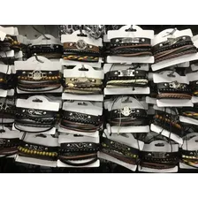 Pulseira Masculina 20 Kits 60 Pulseiras Atacado + Brinde Comprimento 18 Cm Diâmetro 2 Cm Foto mini 4