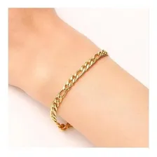 Pulseira Masculina 6mm Elo Grumet 3 Por 1 Aço Banhado A Ouro Foto mini  2