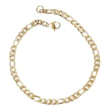 Pulseira Masculina 6mm Elo Grumet 3 Por 1 Aço Banhado A Ouro Foto  mini 1