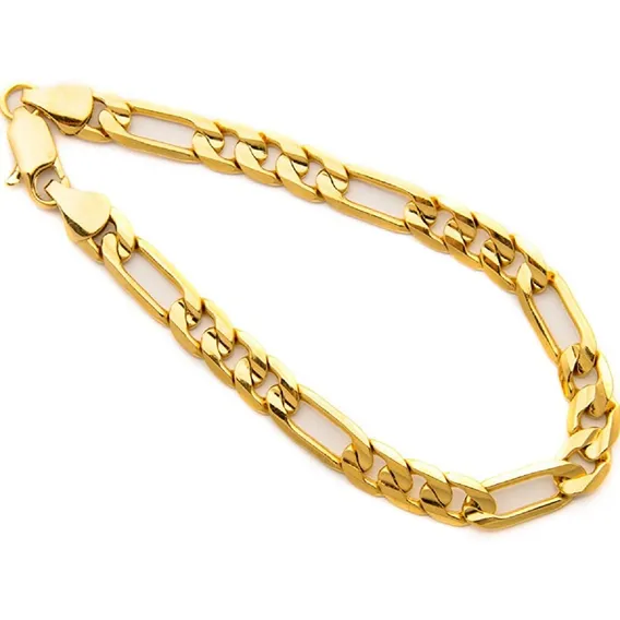 Pulseira Masculina 7mm Banhada Ouro 18k Homem Barata Pronta Foto 1