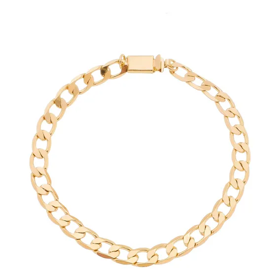 Pulseira Masculina Banhado Ouro 18k Elo Grumet 6mm Foto 1