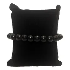 Pulseira Masculina Bolinha Preta Brilhosa Murano Regulável Foto mini  2