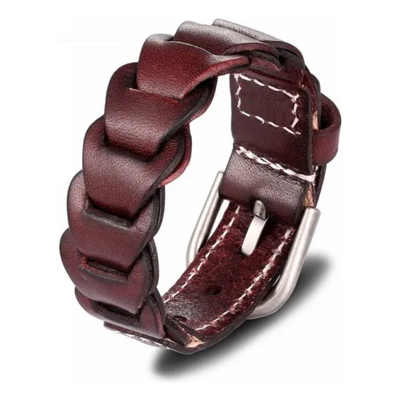 Pulseira Masculina Bracelete Couro Marrom Country Cowboy Top Comprimento 0 Cm Diâmetro 0 Cm Foto 1