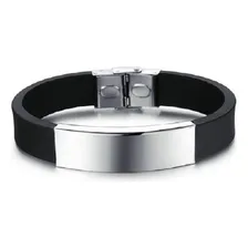 Pulseira Masculina Bracelete Personalizada Aço Inoxidavel Foto mini 1