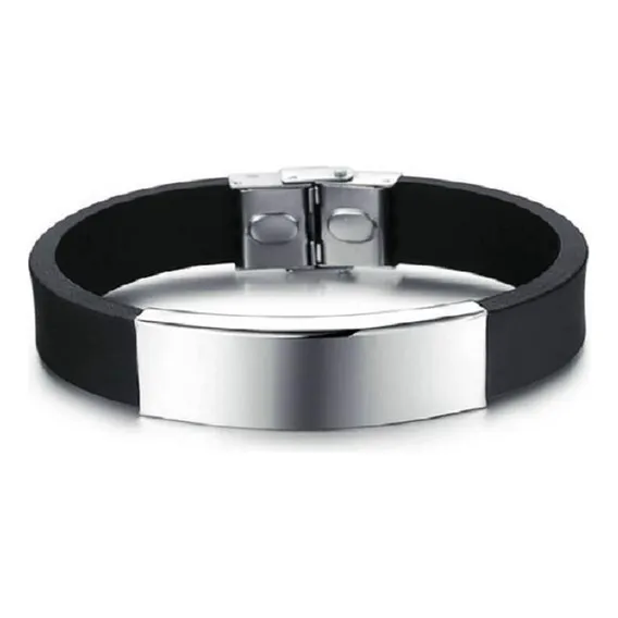 Pulseira Masculina Bracelete Personalizada Aço Inoxidavel Foto 1