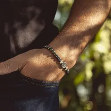 Pulseira Masculina Hematita Medalha De São Bento Foto mini  2