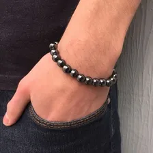 Pulseira Masculina Pedra Hematita Foto mini 3