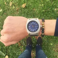 Pulseira Masculina Pedra Lava VulcĂąnica Caveiras GĂȘmeas Foto mini 2