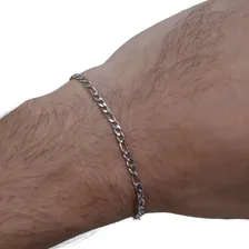 Pulseira Masculina Prata Elo FĂgaro Aço Inoxidável Foto mini 3