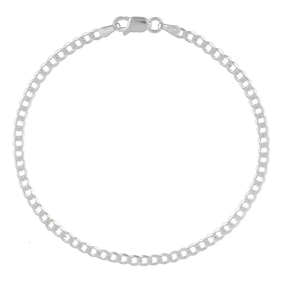 Pulseira Masculina Prata Maciça Italiana 925 Grumet 3mm Diâmetro 21 cm Foto 1