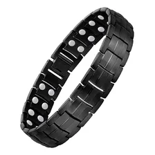 Pulseira Masculina Titânio Preta Aço Inox Homem Executivo Foto mini 1