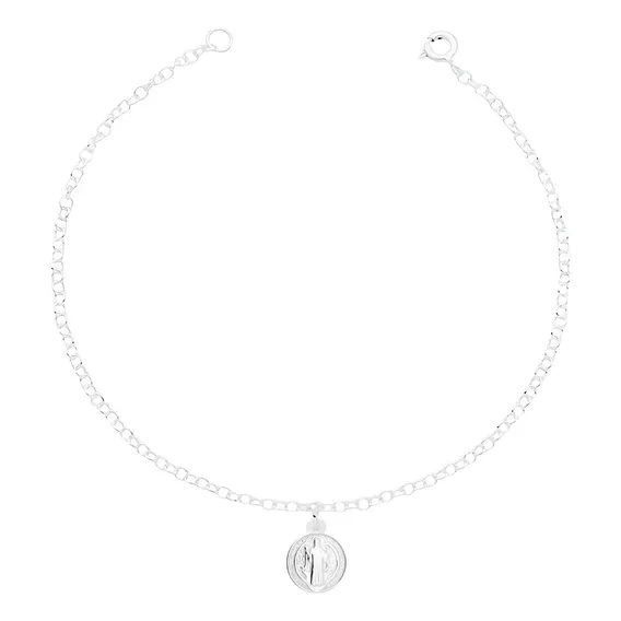 Pulseira Medalha São Prata 925 Foto 1