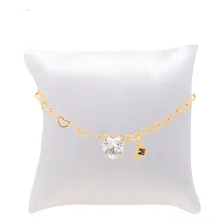 Pulseira Milena Jóias Coração Dourado De Ouro Cor Dourado Para Adultos Foto mini 1