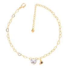 Pulseira Milena Jóias Coração Dourado De Ouro Cor Dourado Para Adultos Foto mini 2