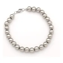 Pulseira Minimalista De Bolinhas 6mm Em Aço Inox 316l Luxo Foto  mini 1