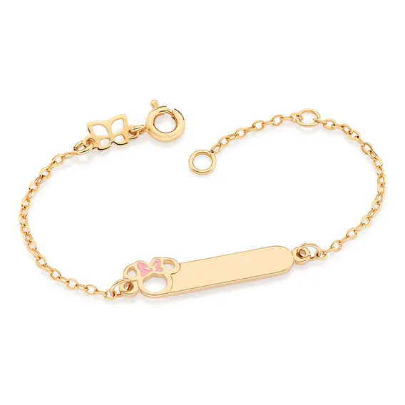Pulseira Minnie Baby Personalizável Rosa; 552162 Rommanel Cor Rosa Foto 1