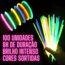 Pulseira Neon Festa Balada Neon - Kit 100 Unidades Adereços Fluorescente Led Foto mini 4