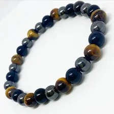 Pulseira Olho De Tigre, Hematita E Ônix - Pedra LegÃtima Diâmetro 8 Cm Foto mini 1