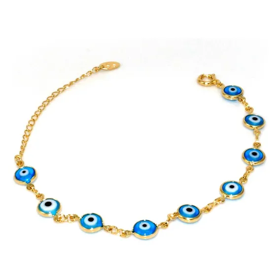 Pulseira Olho Grego Banhada A Ouro 18k Foto 1