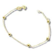 Pulseira Ouro 18k Bolinha 2.7mm Elo Corrente 1mm Pl005 Foto mini 1