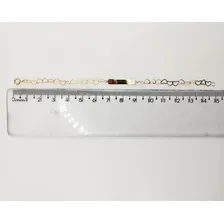 Pulseira Ouro 18k Infantil Corações Chapinha Placa Nome Bebê Foto mini 4