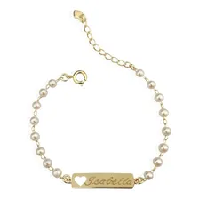 Pulseira Ouro Infantil Recem Nascido Antialérgica Folheada Diâmetro 14 Cm Foto mini 1
