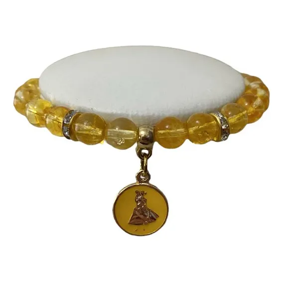 Pulseira Oxum Pedra Natural Citrino Guia Proteção Umbanda Cor Amarela Diâmetro 16 cm Foto 1