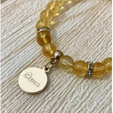 Pulseira Oxum Pedra Natural Citrino Guia Proteção Umbanda Cor Amarela Diâmetro 16 cm Foto mini 2