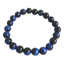 Pulseira Pedra Natural Olho De Tigre Azul Foto mini 1
