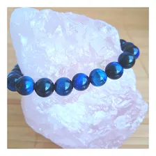 Pulseira Pedra Natural Olho De Tigre Azul Foto mini 3