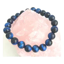 Pulseira Pedra Natural Olho De Tigre Azul Foto mini 4