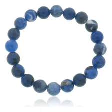 Pulseira Pedra Natural Sodalita 8mm Semijoia Luxo E Foto mini 1