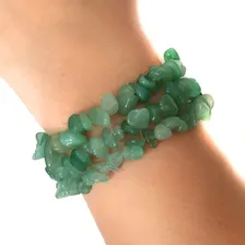 Pulseira Pedra Quartzo Verde Cascalho Cristal Natural Foto mini 3