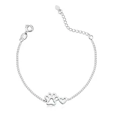 Pulseira Pet Cachorro Patinha Prata 925 Certificada Delicada Foto mini 1